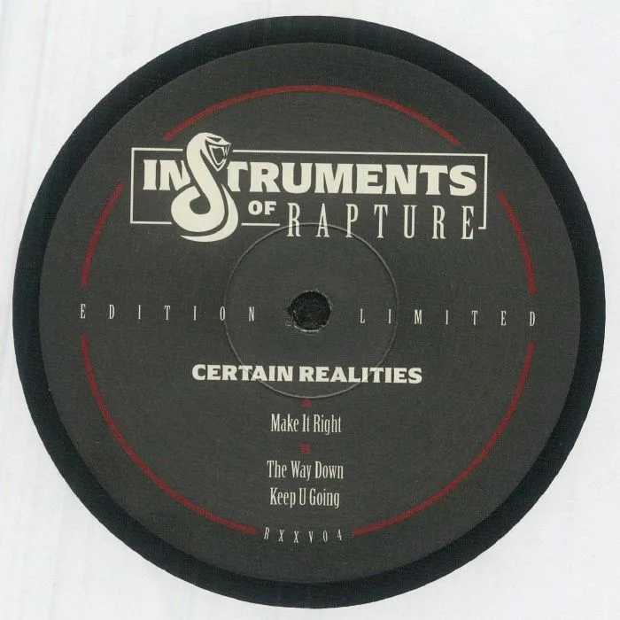 Back cover — INSTRUMENTS OF RAPTURE — Certain Realities