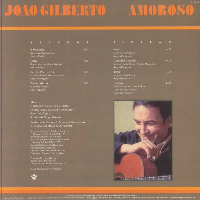 Back cover — Joao GILBERTO — Amoroso (reissue)