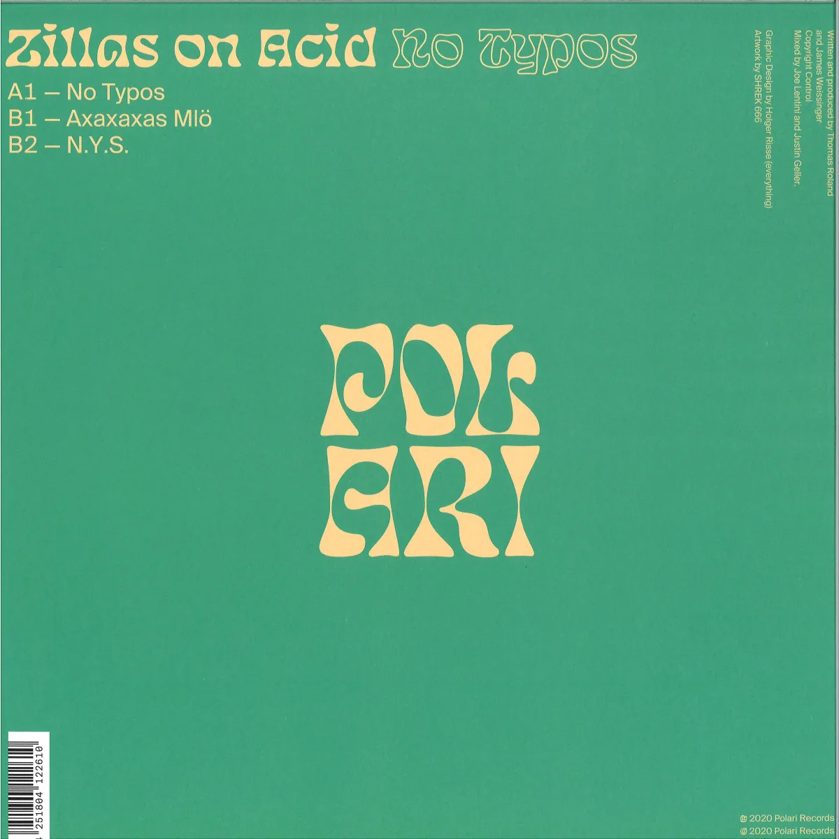 Обратная сторона обложки — Zillas On Acid — NO TYPOS