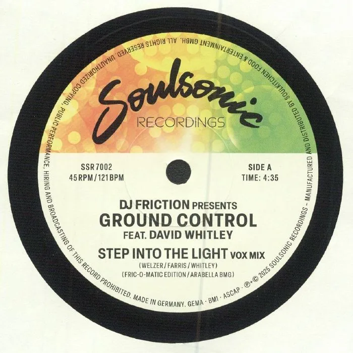 Front cover — DJ FRICTION presents GROUND CONTROL feat DAVID WHITLEY — Step Into The Light