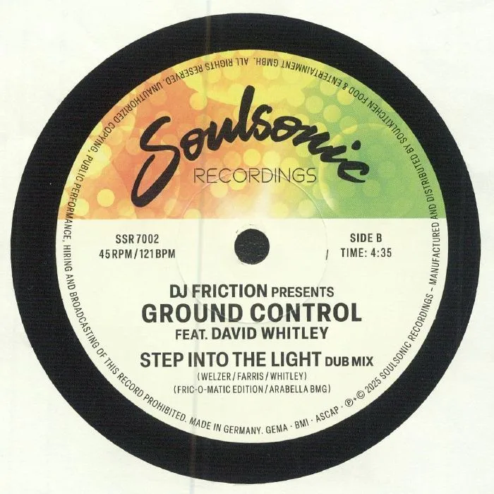 Back cover — DJ FRICTION presents GROUND CONTROL feat DAVID WHITLEY — Step Into The Light