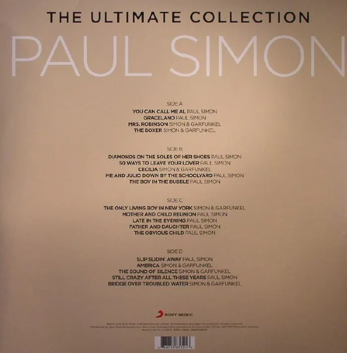 Обратная сторона обложки — Paul SIMON — The Ultimate Collection