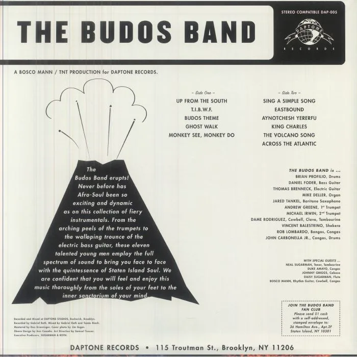 Обратная сторона обложки — The BUDOS BAND — The Budos Band (remastered)