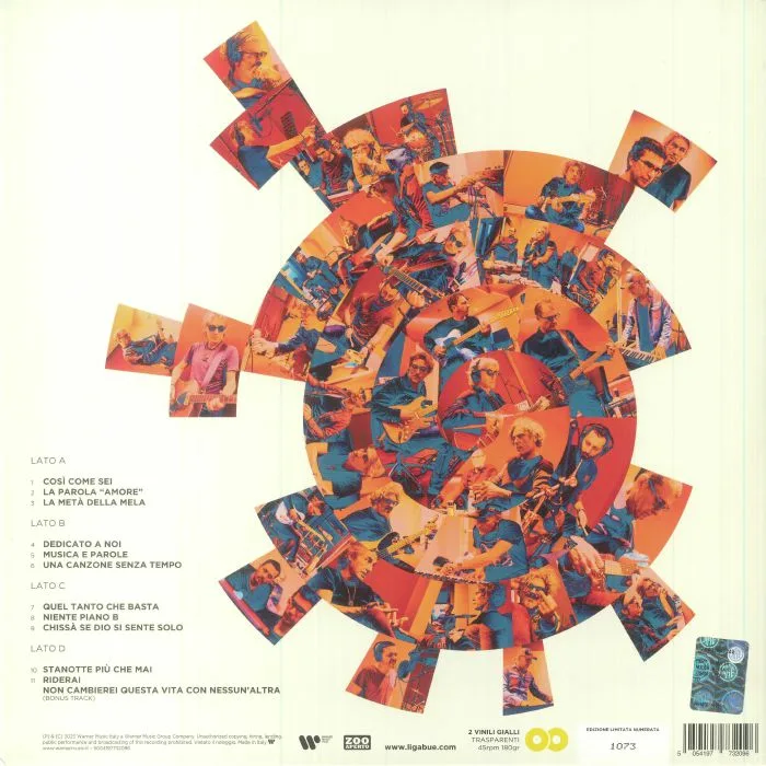 Back cover — LIGABUE — Dedicato A Noi