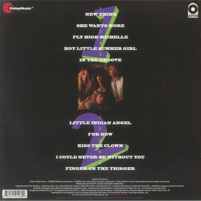 Back cover — ENUFF Z'NUFF — Enuff Z'nuff