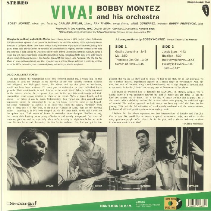 Back cover — BOBBY MONTEZ & HIS ORCHESTRA — Viva! (reissue)