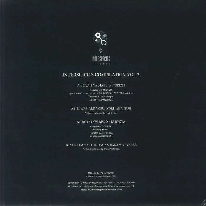 Обратная сторона обложки — DJ NORIZM / NORITAKA ITOH / DJ RYOTA / SHIGEO WATANABE — Interspecies Compilation Vol 2 (reissue)