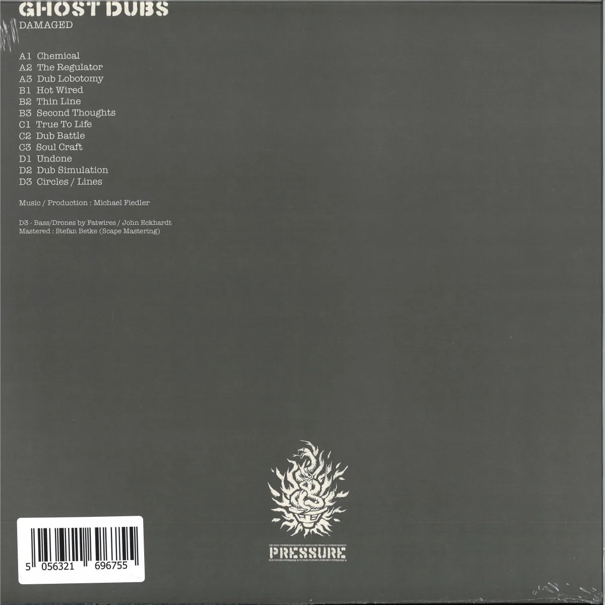 Обратная сторона обложки — Ghost Dubs — Damaged LP 2x12"