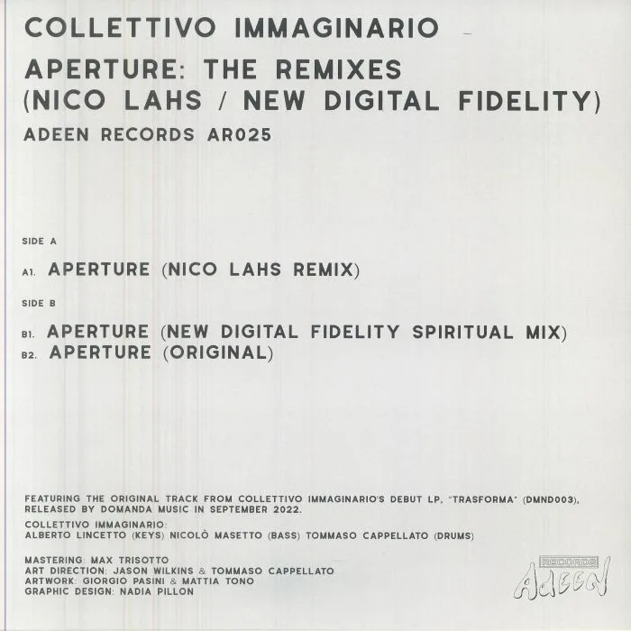 Back cover — COLLETTIVO IMMAGINARIO — Aperture: The Remixes (Nico Lahs / New Digital Fidelity)