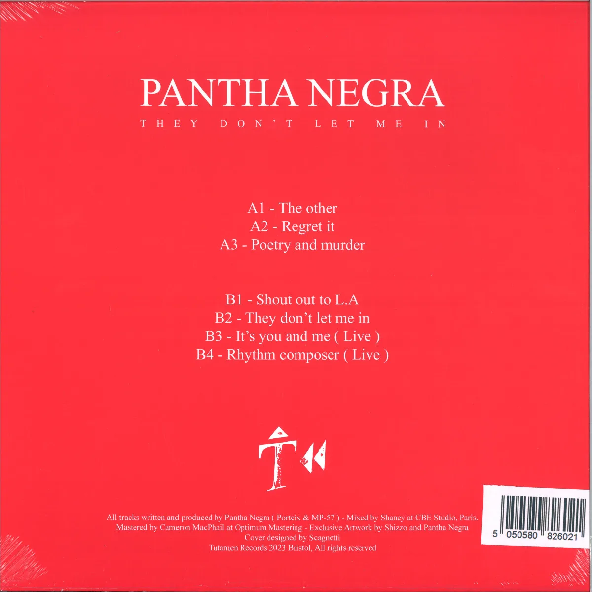 Обратная сторона обложки — Pantha Negra — They Don't Let Me In