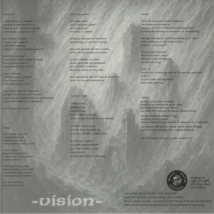Обратная сторона обложки — DISTURD — Vision