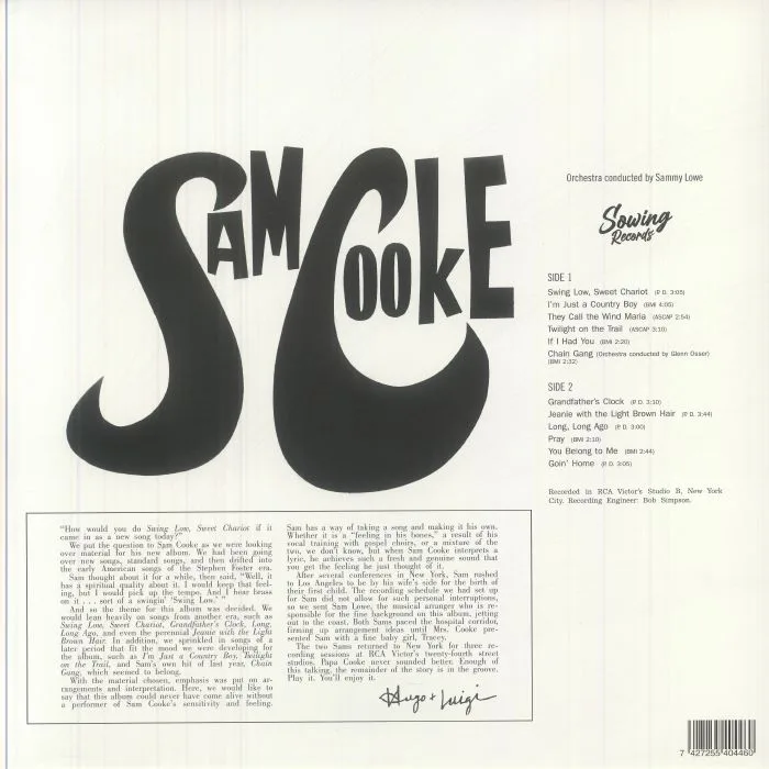 Обратная сторона обложки — Sam COOKE — Sam Cooke
