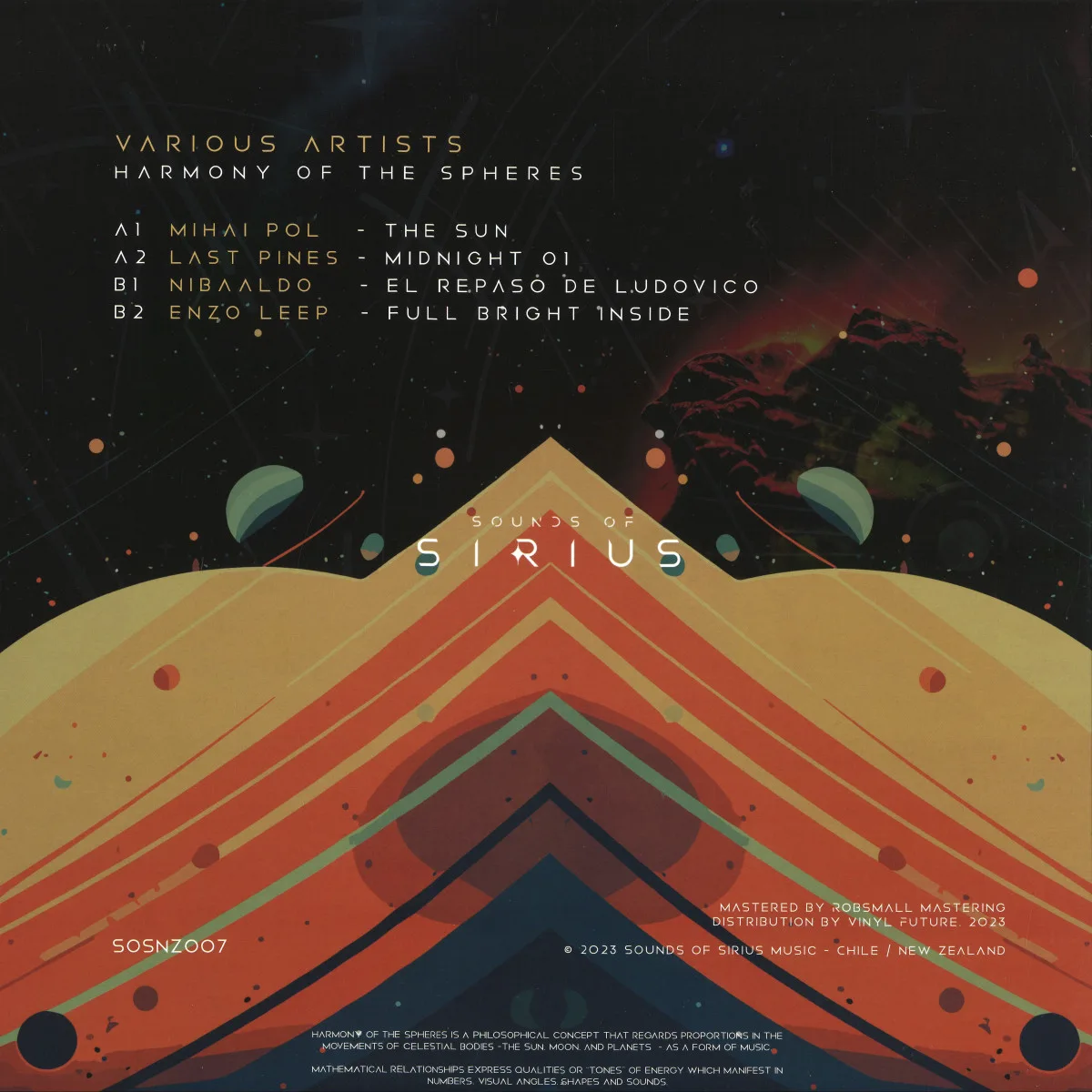Back cover — Mihai Pol, Last Pines, Nibaaldo, Enzo Leep — Harmony Of The Spheres