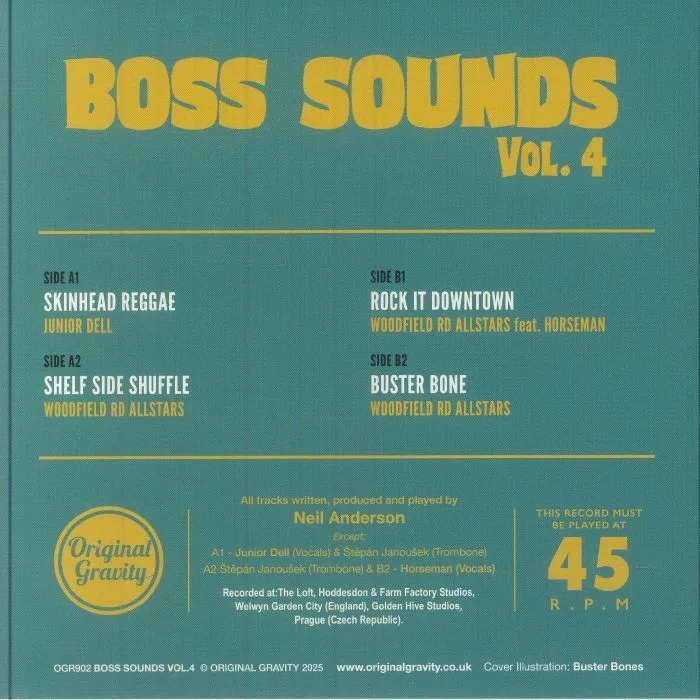 Обратная сторона обложки — JUNIOR DELL / WOODFIELD RD ALLSTARS — Boss Sounds Vol 4 EP