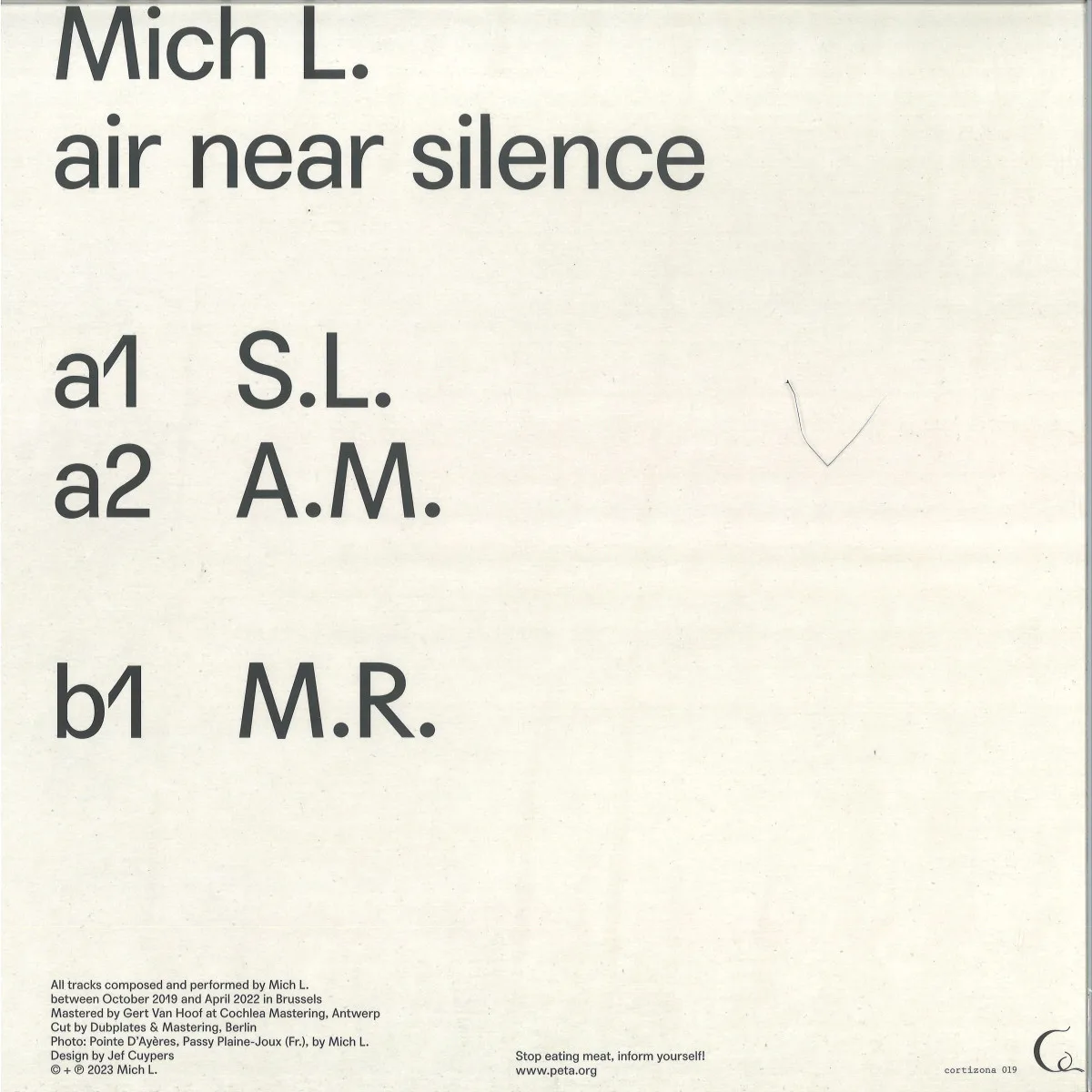 Обратная сторона обложки — Mich L. — AIR NEAR SILENCE LP