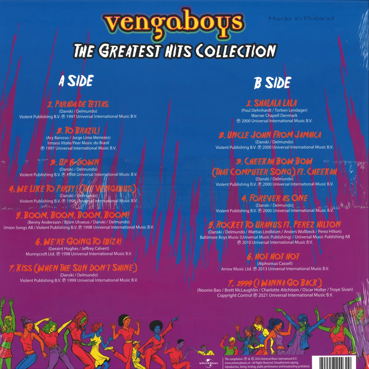 Back cover — The Vengaboys — The Greatest Hits Collection LP