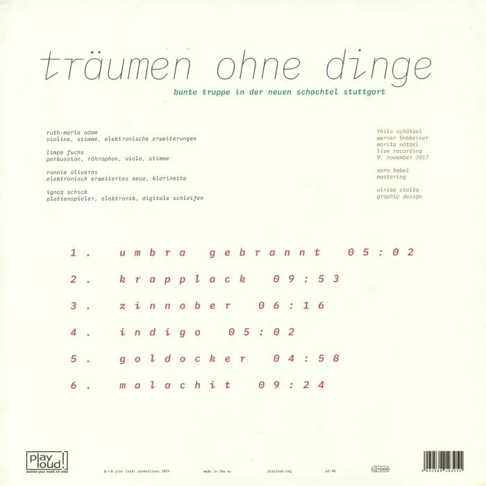 Back cover — BUNTE TRUPPE — Traumen Ohne Dinge