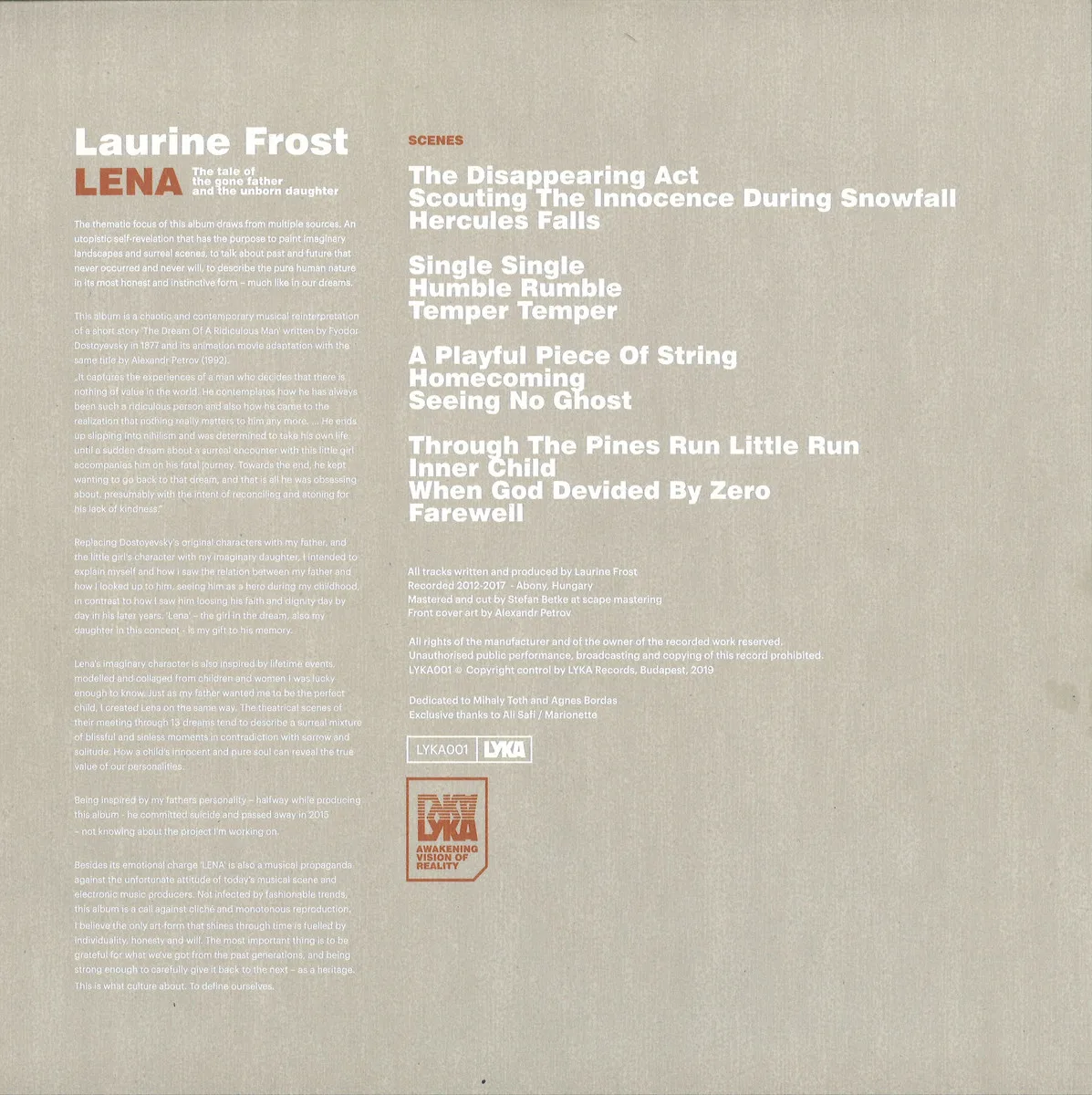 Back cover — Laurine Frost — Lena