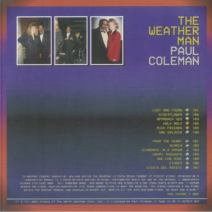 Back cover — Paul COLEMAN — The Weather Man