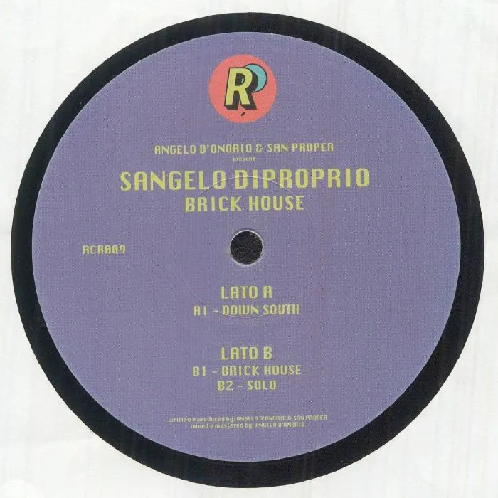 Back cover — Angelo D'ONORIO / SAN PROPER — Sangelo Diproprio: Brick House