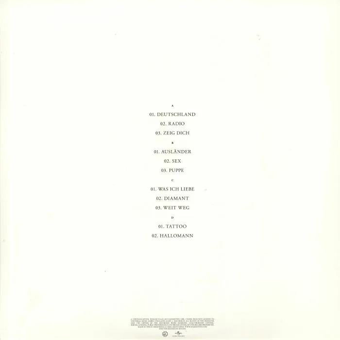 Back cover — RAMMSTEIN — Rammstein