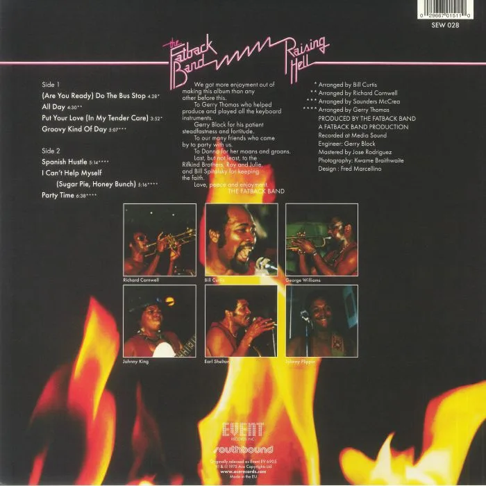 Back cover — The FATBACK BAND — Raising Hell (reissue)