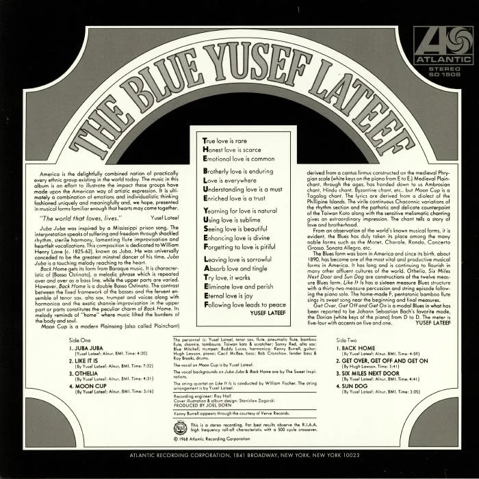 Обратная сторона обложки — Yusef LATEEF — The Blue Yusef Lateef (reissue)