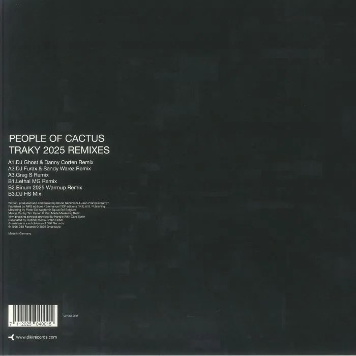 Back cover — PEOPLE OF CACTUS — Traky 2025 remixes