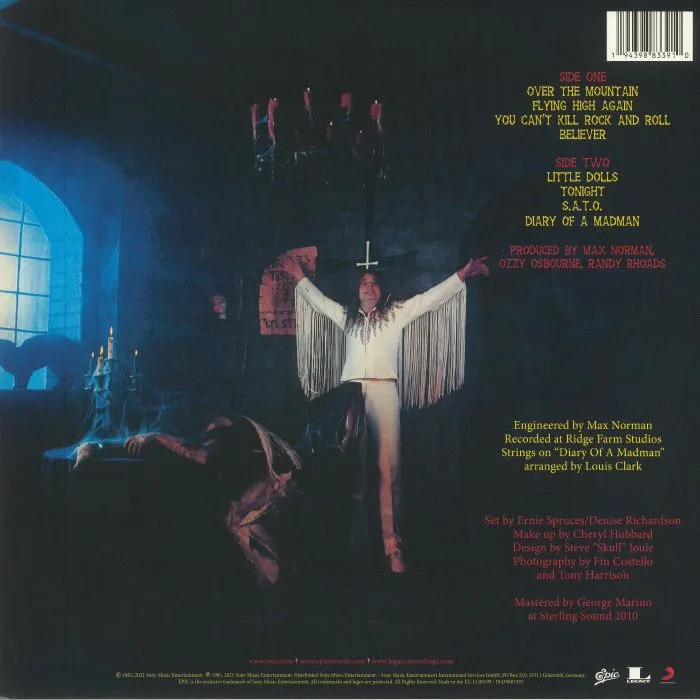 Back cover — Ozzy OSBOURNE — Diary Of A Madman