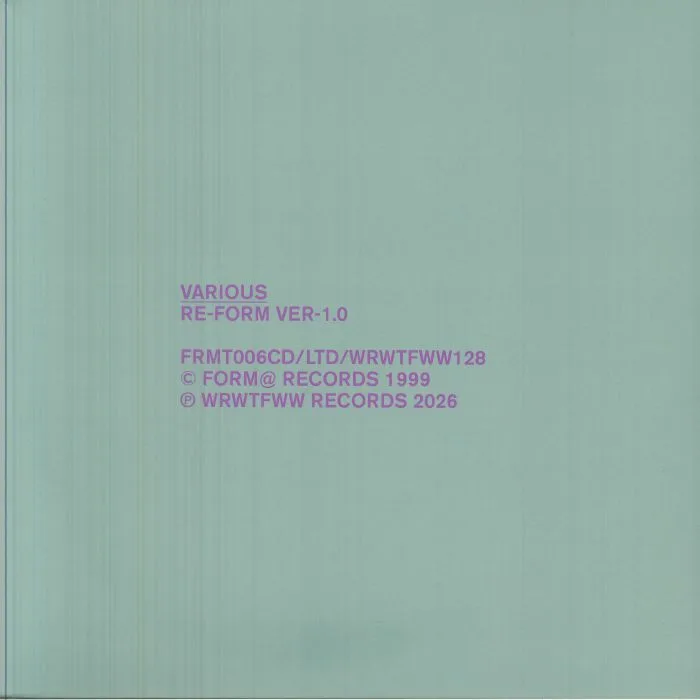 Лицевая сторона обложки — VARIOUS — Re Form Ver 1.0