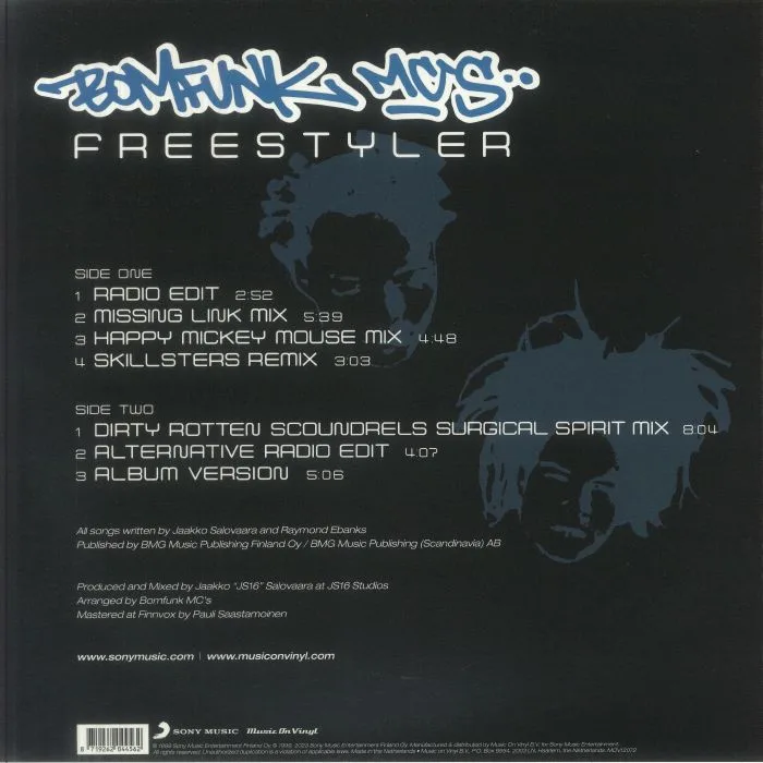 Back cover — BOMFUNK MC'S — Freestyler (reissue)