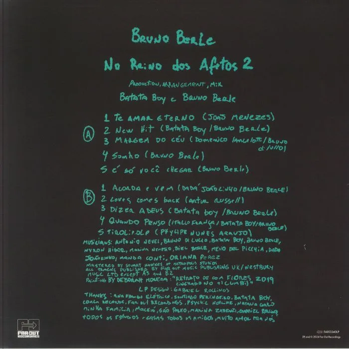 Обратная сторона обложки — Bruno BERLE — No Reino Dos Afetos 2