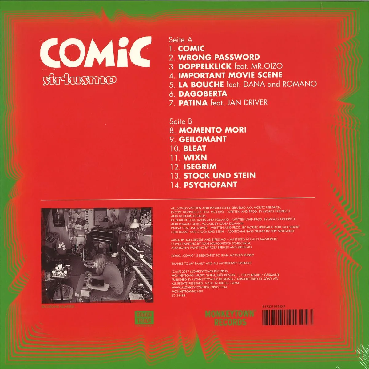 Обратная сторона обложки — Siriusmo — Comic LP