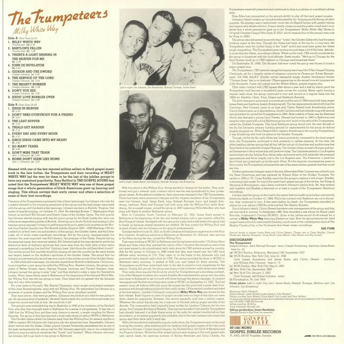 Back cover — TRUMPETEERS — Milky White Way