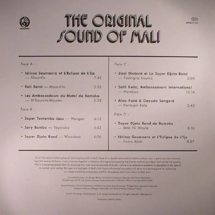 Обратная сторона обложки — VARIOUS — The Original Sound Of Mali