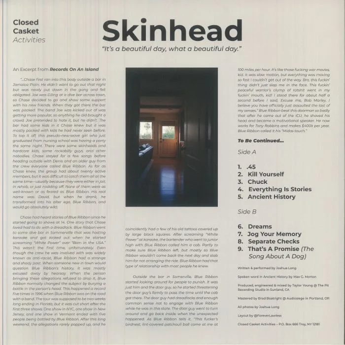 Back cover — SKINHEAD — It's A Beautiful Day What A Beautiful Day