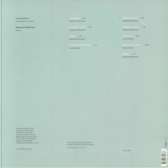 Обратная сторона обложки — Louis SCLAVIS / BENJAMIN MOUSSAY — Unfolding