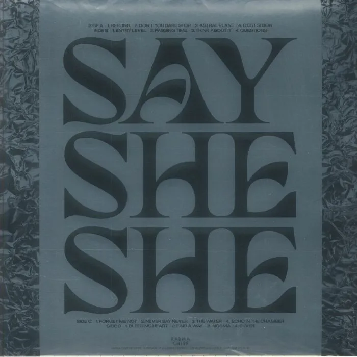 Back cover — SAY SHE SHE — Silver