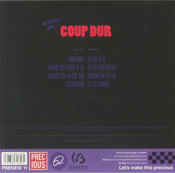 Обратная сторона обложки — COUP DUR — The English Want Coup Dur
