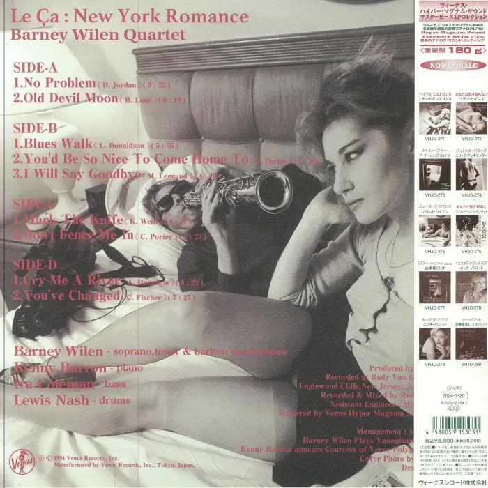 Back cover — Barney WILEN — New York Romance