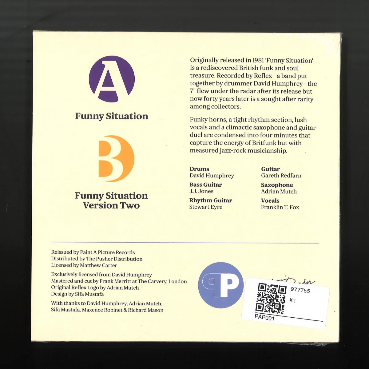 Back cover — Reflex — FUNNY SITUATION