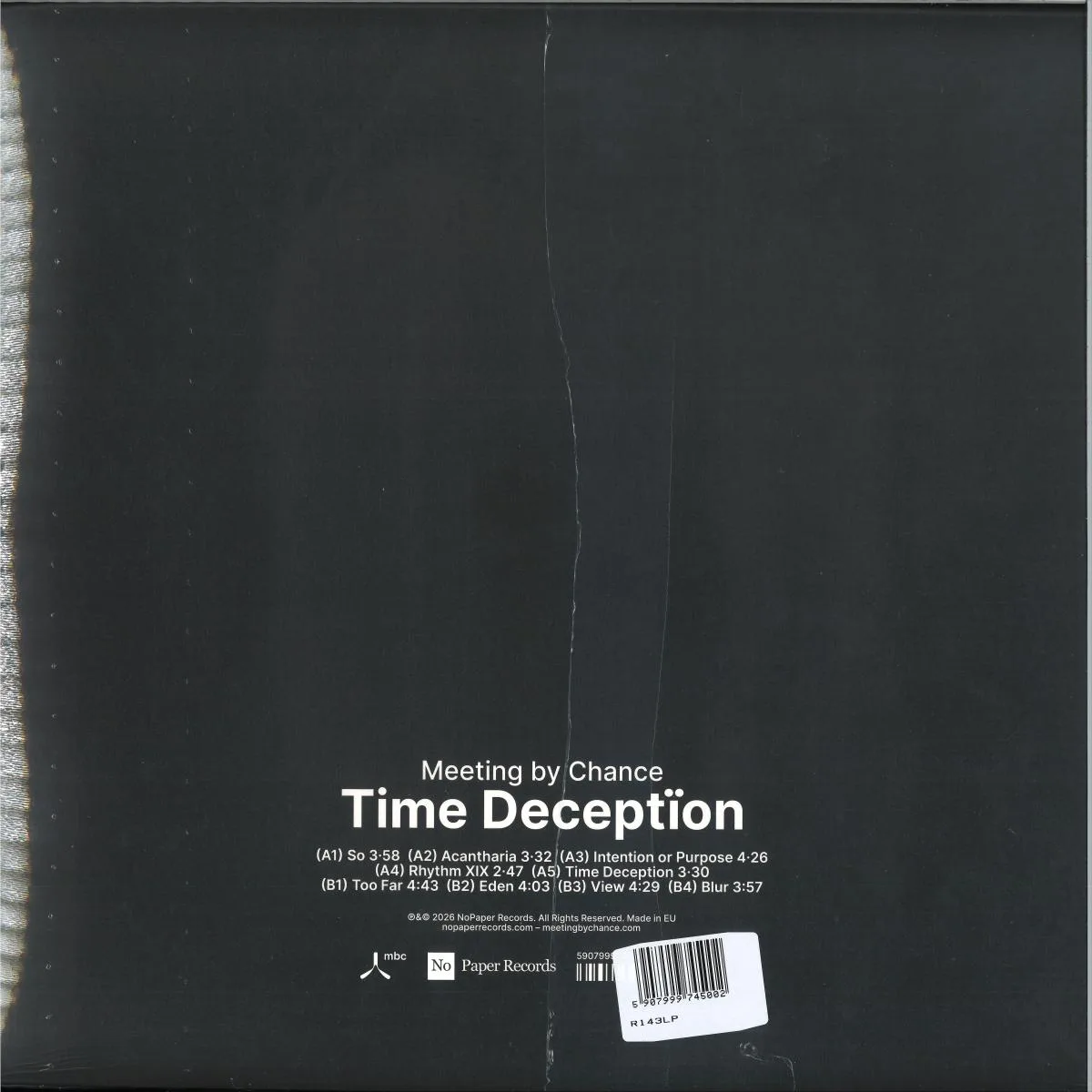 Обратная сторона обложки — MEETING BY CHANCE — TIME DECEPTION