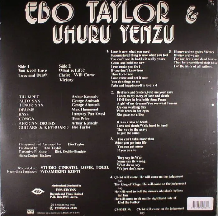 Back cover — Ebo TAYLOR / UHURU YENZU — Conflict Nkru!
