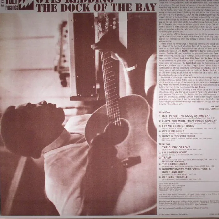 Обратная сторона обложки — Otis REDDING — The Dock Of The Bay (mono)
