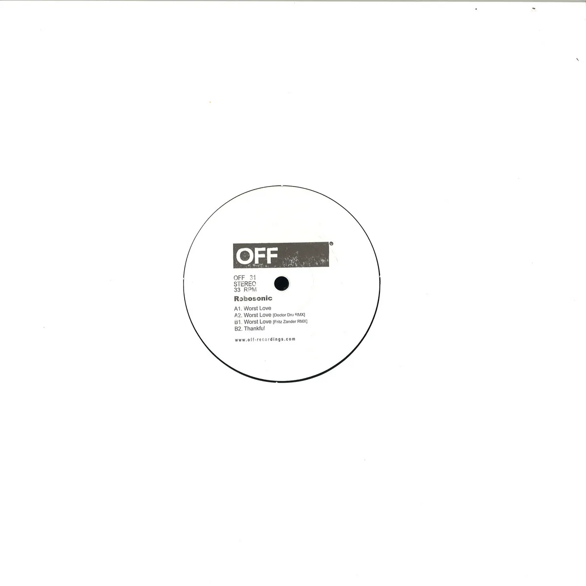 Обратная сторона обложки — Robosonic — Worst Love Ep
