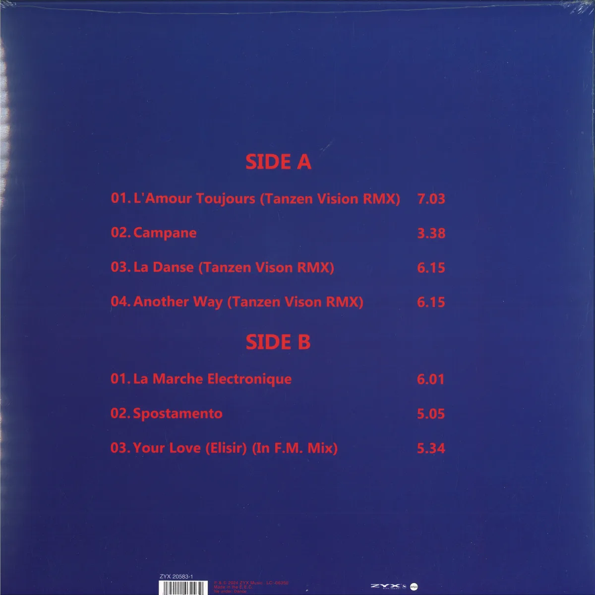 Back cover — GIGI D'AGOSTINO — Tecno Fes LP