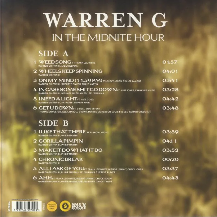 Обратная сторона обложки — WARREN G — In The Midnite Hour