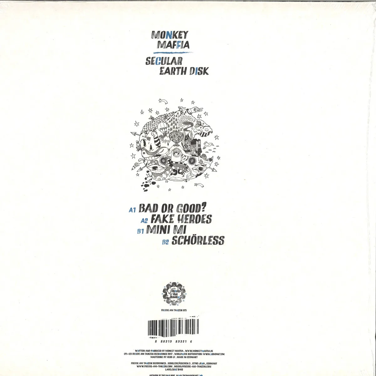 Back cover — Monkey Maffia — Secular Earth Disk