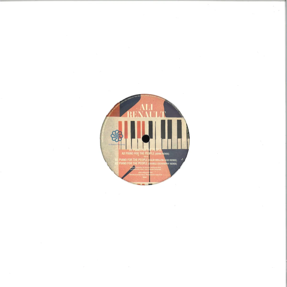 Обратная сторона обложки — Ali Renault — Piano For The People (remixes)