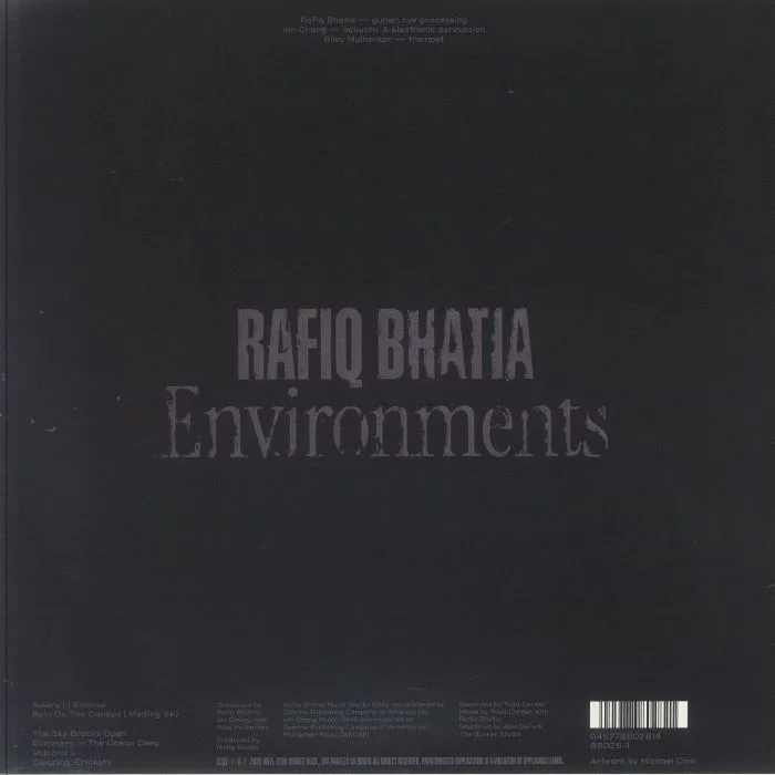 Обратная сторона обложки — Rafiq BHATIA — Environments